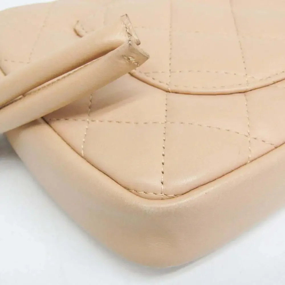 CHANEL Cream Leather Pouch